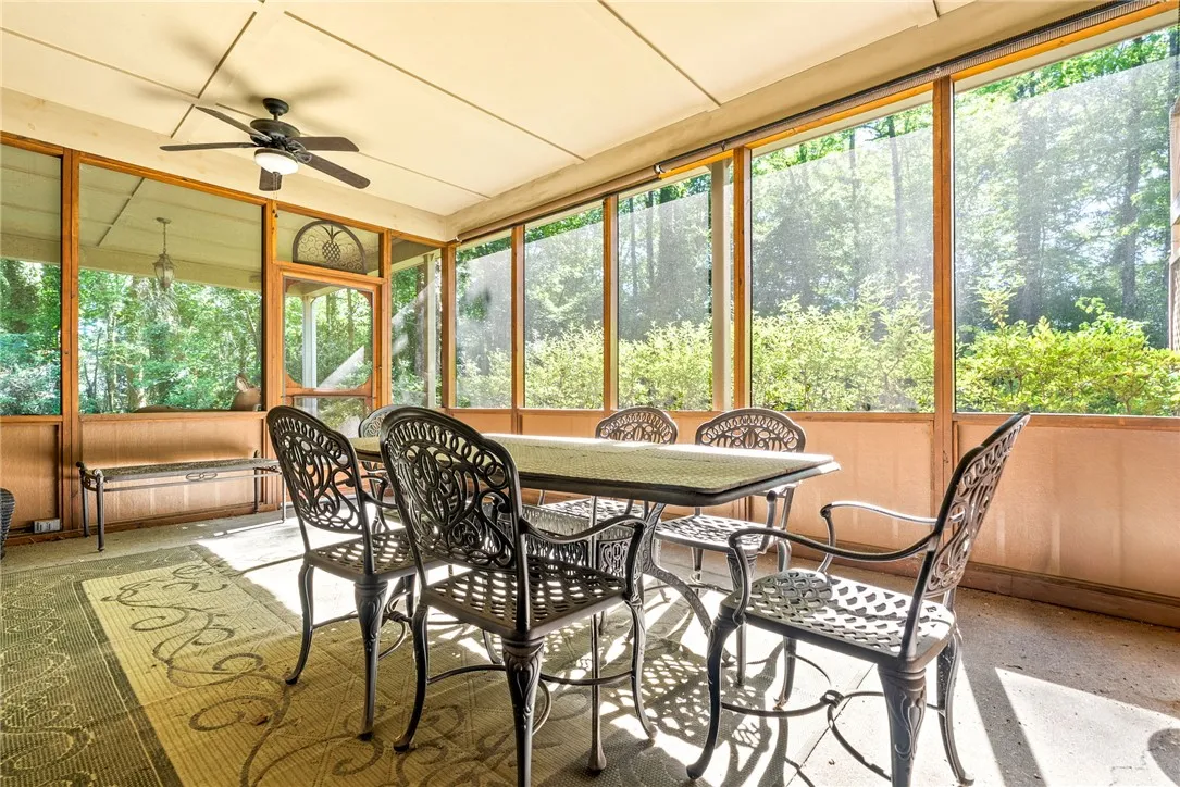 Basement level screened porch