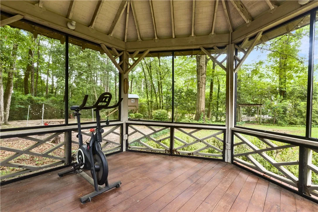 gazebo with lights, fan, power and twinkle lights