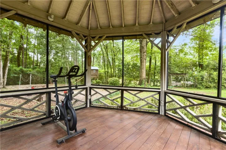 gazebo with lights, fan, power and twinkle lights