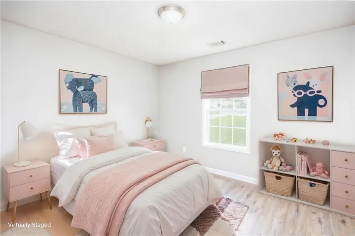 Virtual staging in the bedroom at 2804 Southview Court in Opelika, AL.