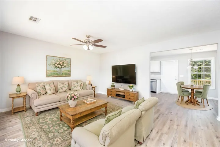 Virtual Staging in the living room at 2804 Southview Court in Opelika, AL.
