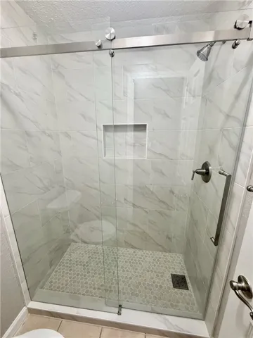 close up of the new shower