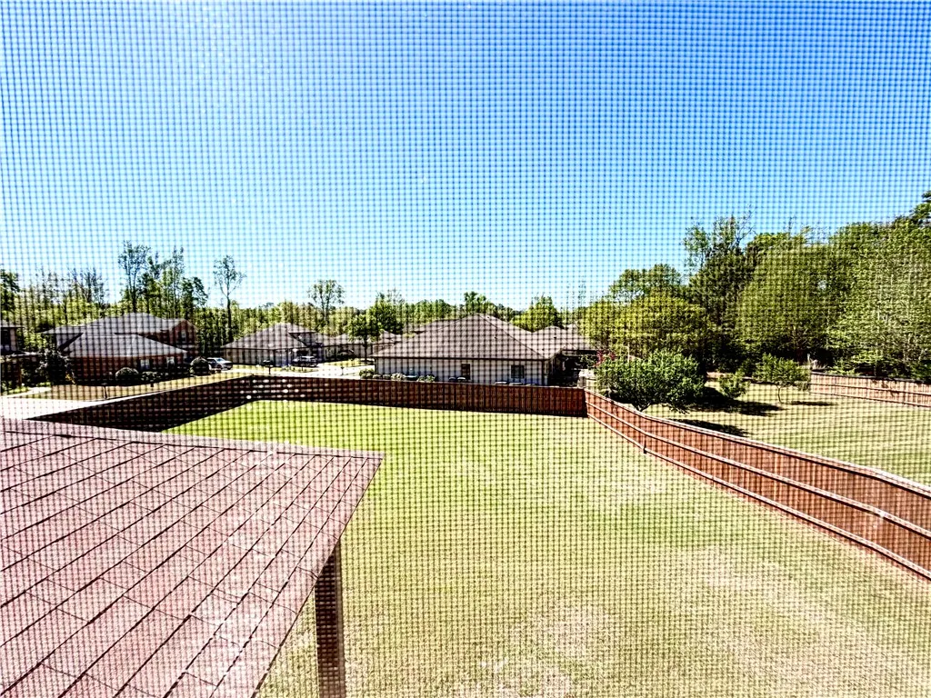 fully fenced backyard