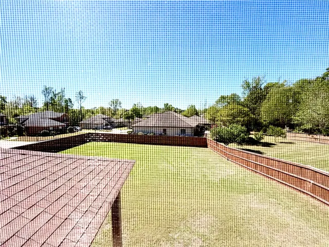 fully fenced backyard