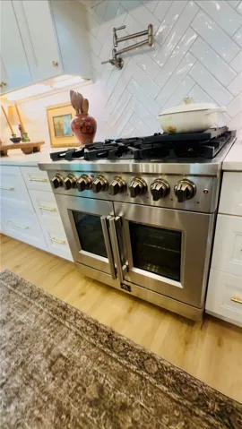 Culinary aspirations meet reality with this professional-grade stainless steel range and pot filler.