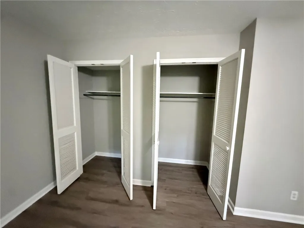 These two spacious closets feature ample storage for organization and tidiness.