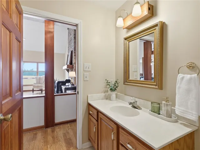 Just off the great room is a half bath perfect for guests.
