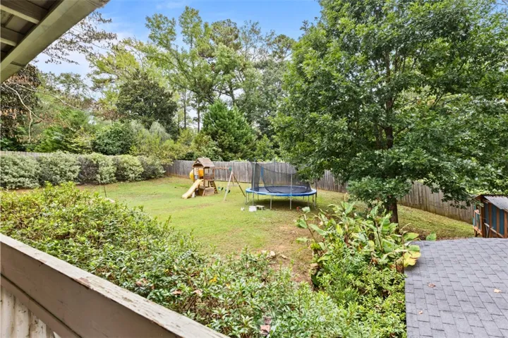 Fenced backyard