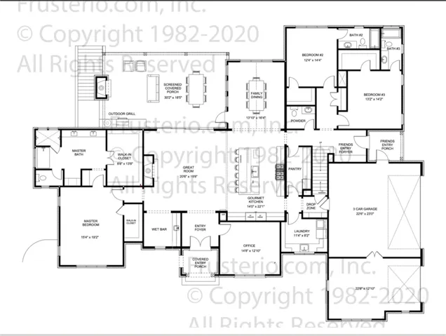 expansive single-story layout with a gourmet kitchen, generous primary suite, and a three-car garage.