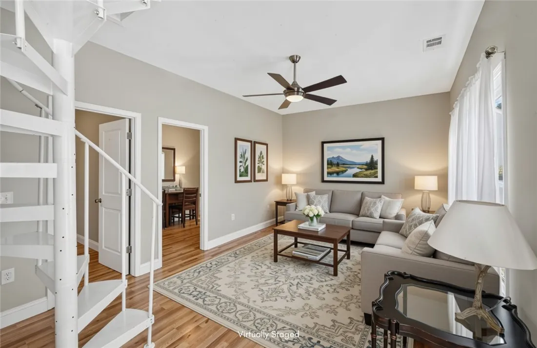 Virtually staged living room