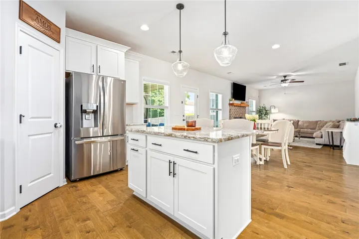 Large kitchen island and spacious pantry