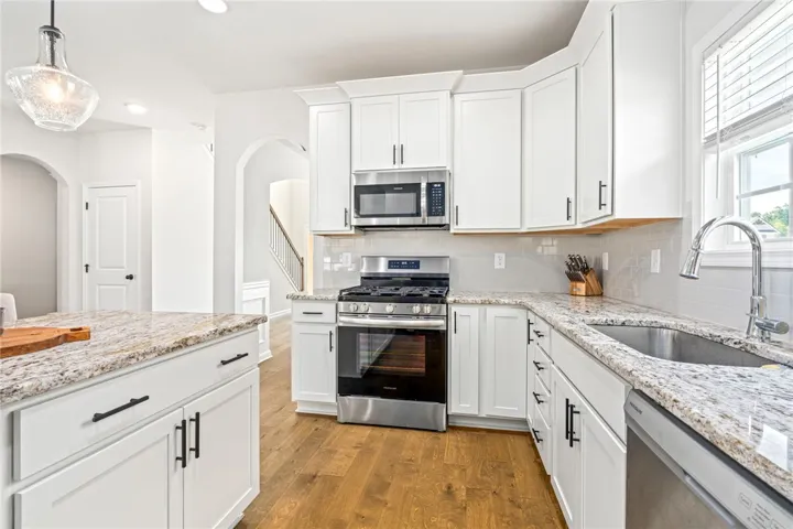 Kitchen with stainless steel appliances