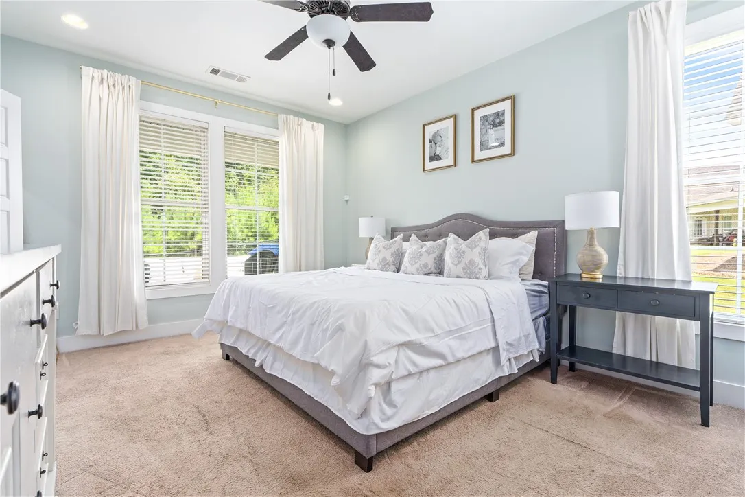 Primary bedroom overlooking the backyard.
