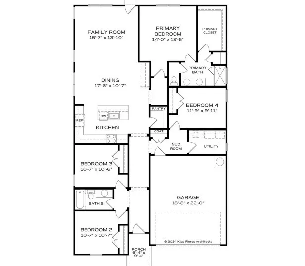 Floor plan illustrates a comfortable living space with well-defined areas for everyday activities.