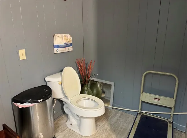 A well-maintained toilet in a practical bathroom space.