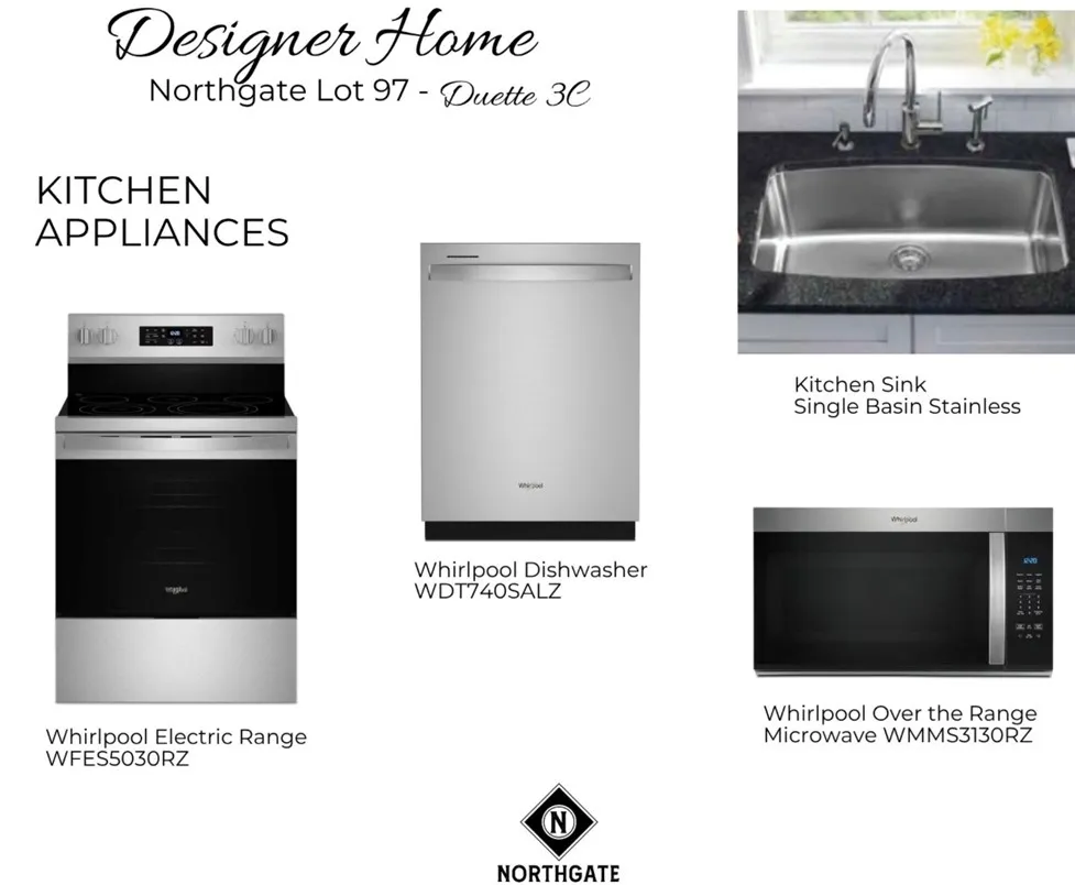 Designer Selections for Northgate Lot 97 - Kitchen Selections - All plans, pricing, & specifications are subject to change without notice.