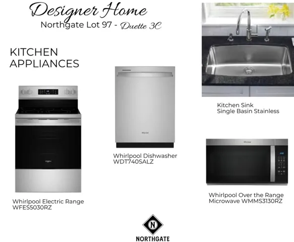 Designer Selections for Northgate Lot 97 - Kitchen Selections - All plans, pricing, & specifications are subject to change without notice.