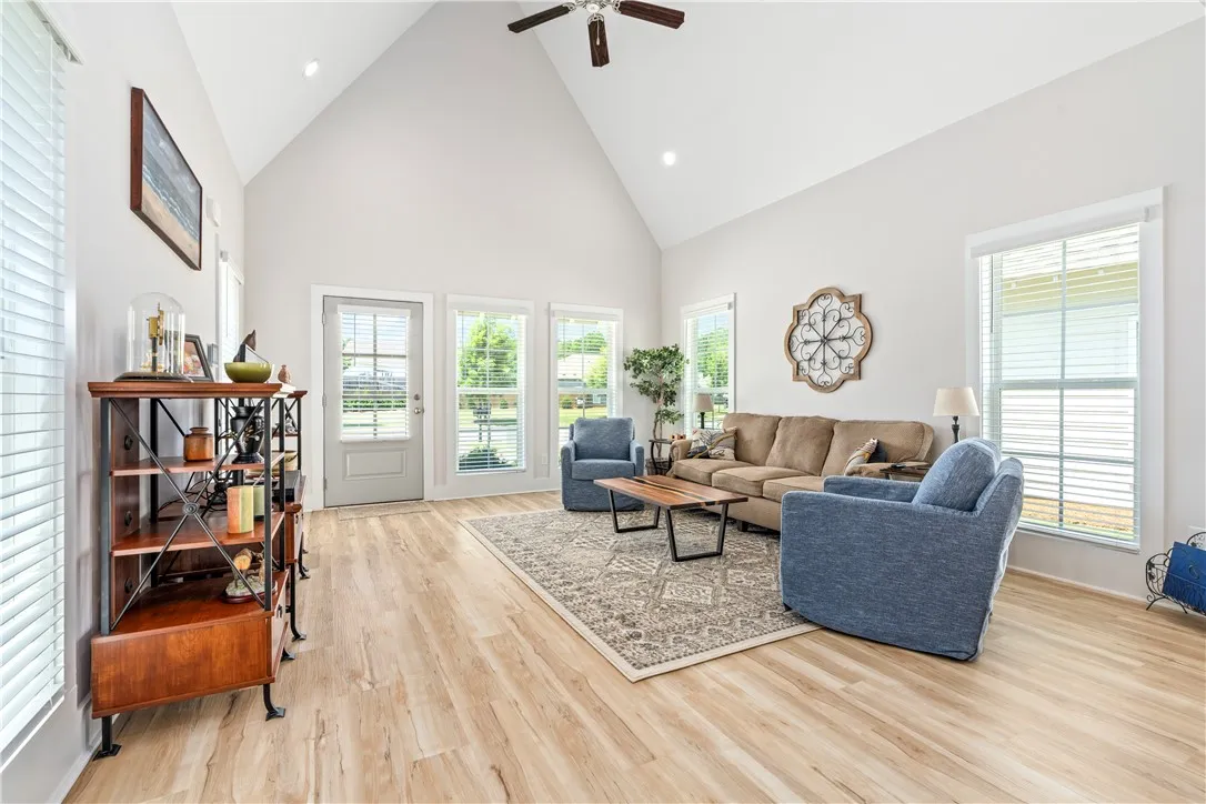 Living Area with vaulted ceilings