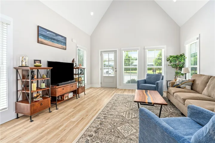 Living Area with vaulted ceilings