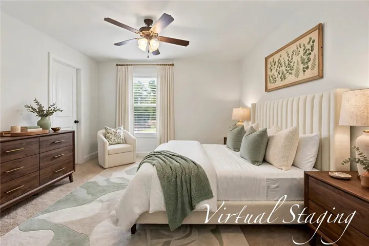 Bedroom 3 virtually staged as a cozy guest bedroom