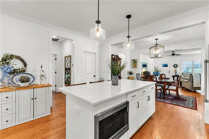 View from kitchen to dining