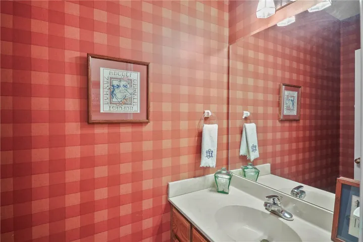 half bathroom in the hallway