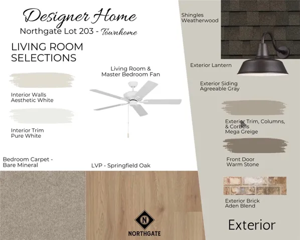 Designer Selections of Northgate Townhome Lot 203 - All plans, pricing, and specifications are subject to change without notice.