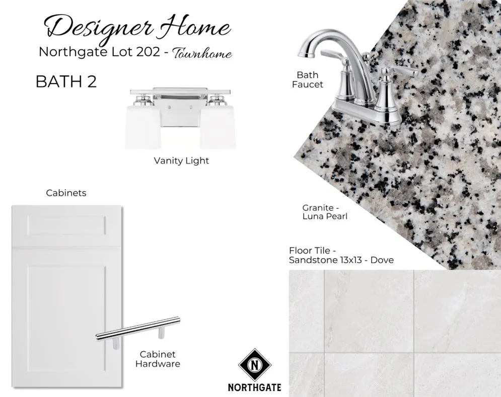 Designer Selections for Northgate Townhome Lot 202 - All plans, pricing, & specifications are subject to change without notice.