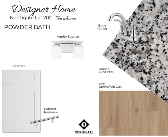 Designer Selections for Northgate Townhome Lot 202 - All plans, pricing, & specifications are subject to change without notice.