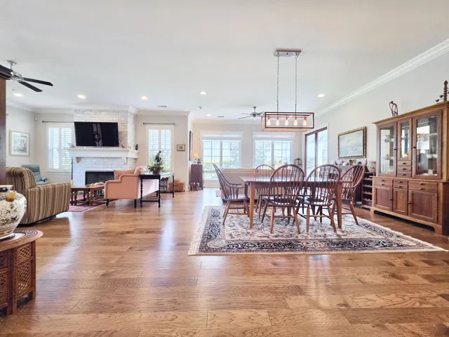 View of Great Room, Dining & Sunroom from Kitchen