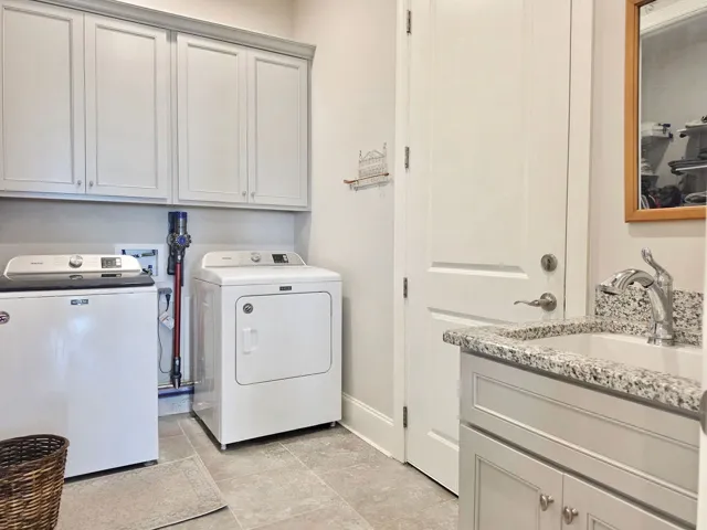 Laundry Room w/ cabinetry & sink