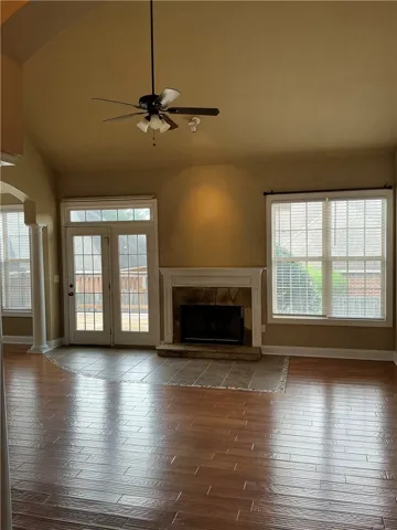 wood burning fireplace