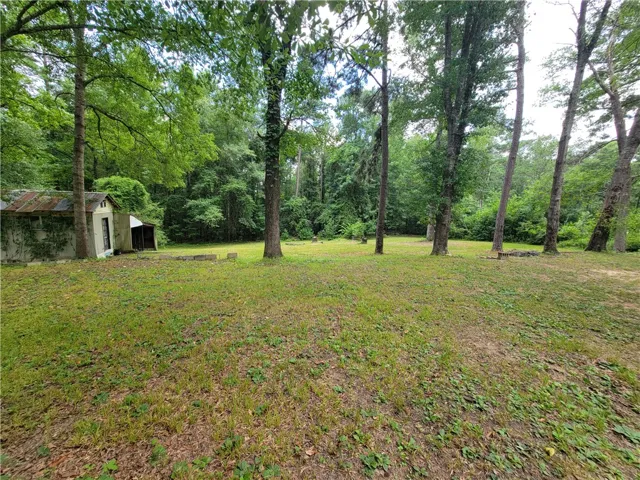 Mature trees and a tranquil wooded backdrop surround this expansive, verdant lot.