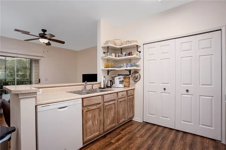 Functional kitchen with ample counter space and convenient storage solutions.