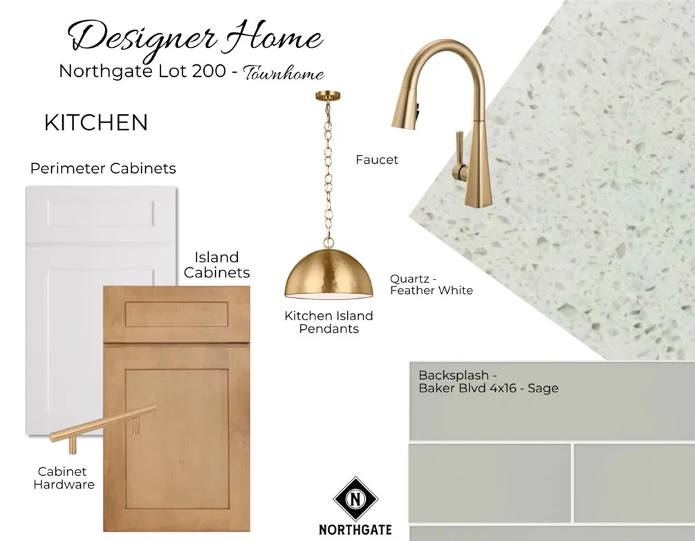 Designer Selections for Northgate Lot 200 - Kitchen Selections - All plans, pricing, & specifications are subject to change without notice.