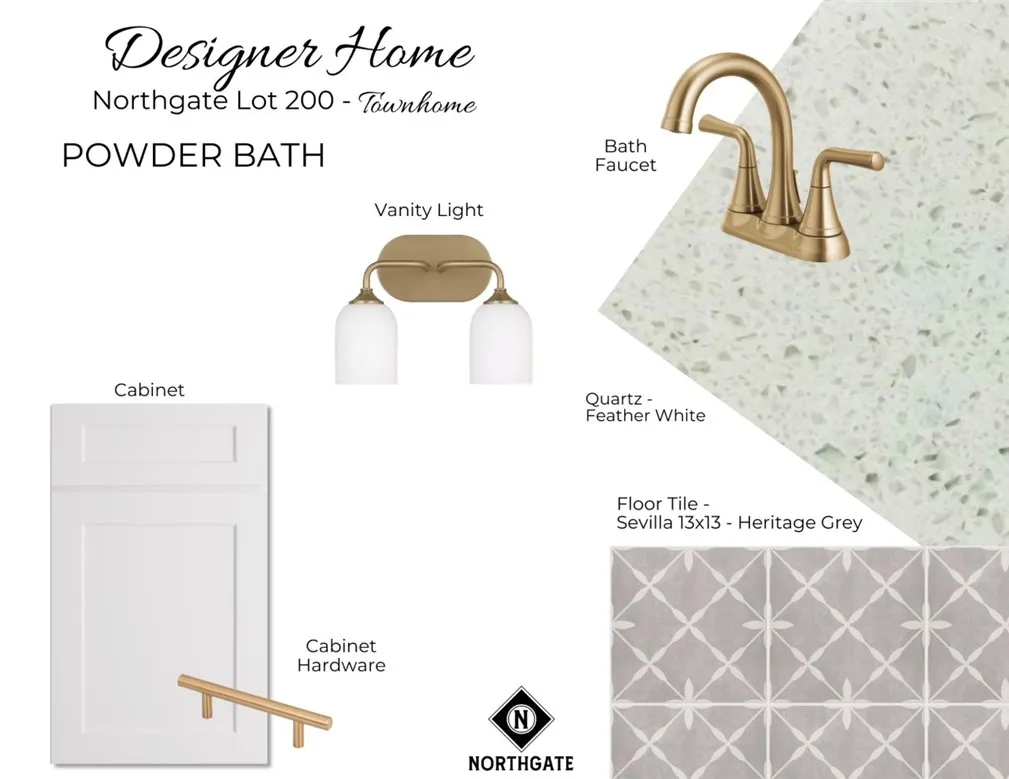 Designer Selections for Northgate Lot 200 - Powder Bath Selections - All plans, pricing, & specifications are subject to change without notice.