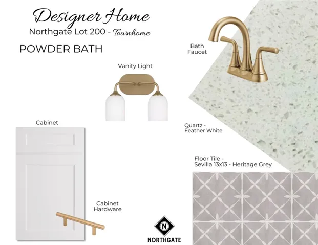 Designer Selections for Northgate Lot 200 - Powder Bath Selections - All plans, pricing, & specifications are subject to change without notice.