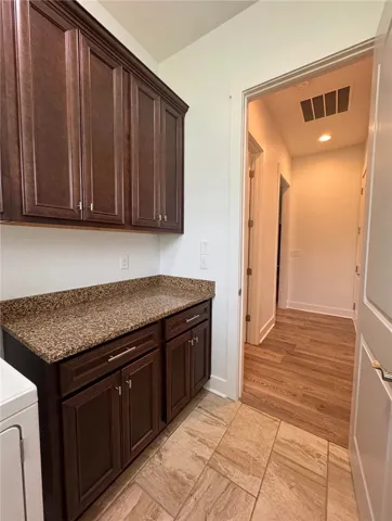 Storage above and below the convenient countertop