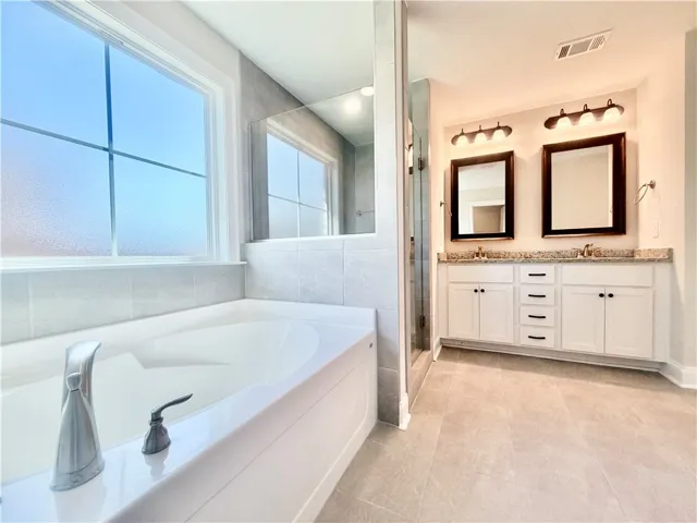 Primary bath with soak in tub & WI shower