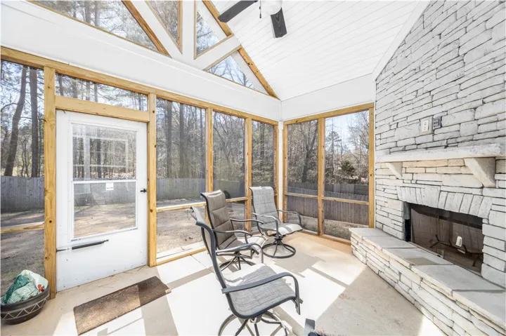 Screened-in with fireplace