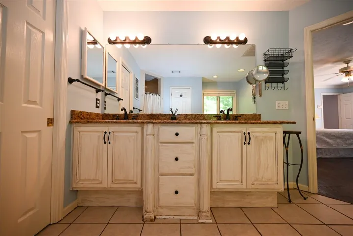 Primary vanity with double sinks.