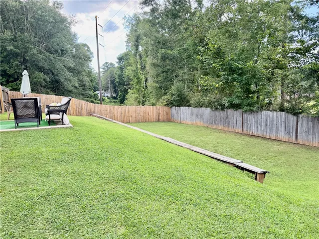 The back yard is tiered.