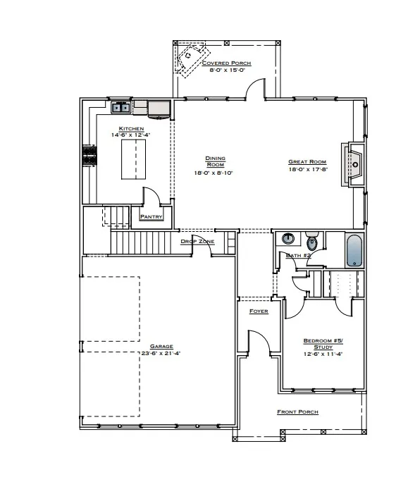 Hayes Floor Plan - First Floor - All plans, pricing, specifications, & incentives are subject to change.