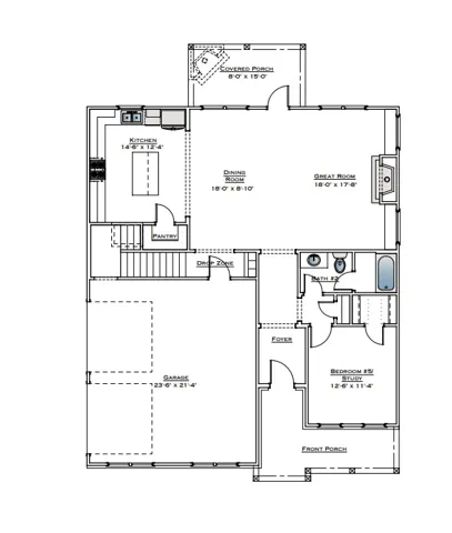 Hayes Floor Plan - First Floor - All plans, pricing, specifications, & incentives are subject to change.
