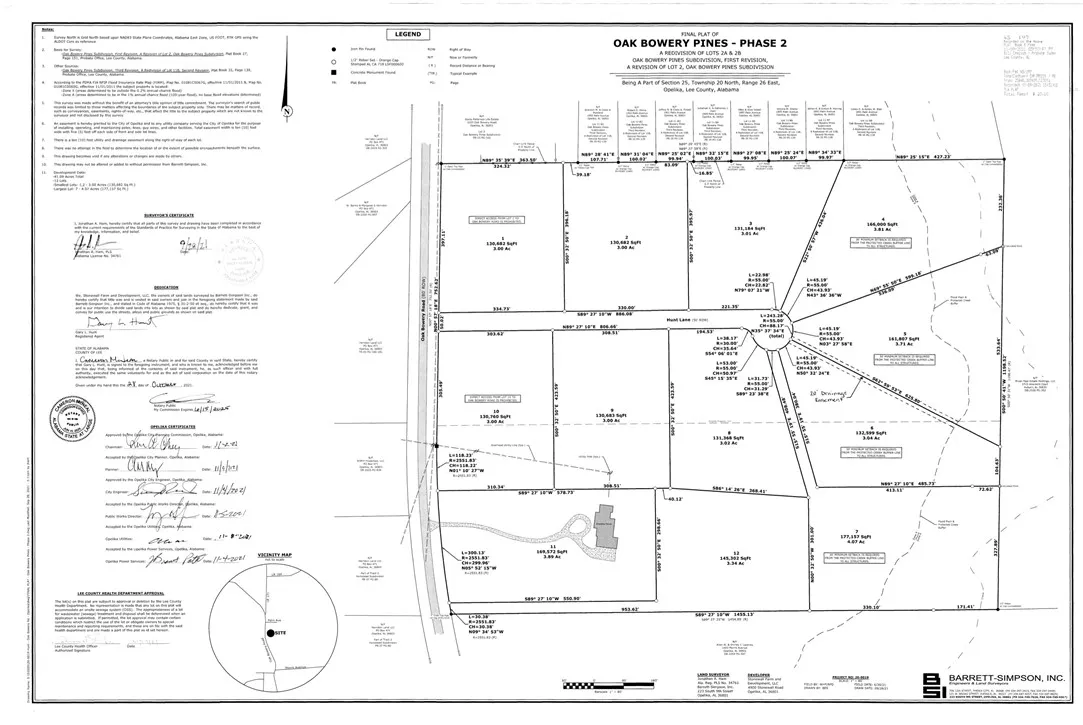 Subdivision recorded plat map