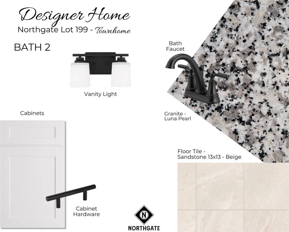 Designer Interior Selections for Northgate Townhome Lot 199
