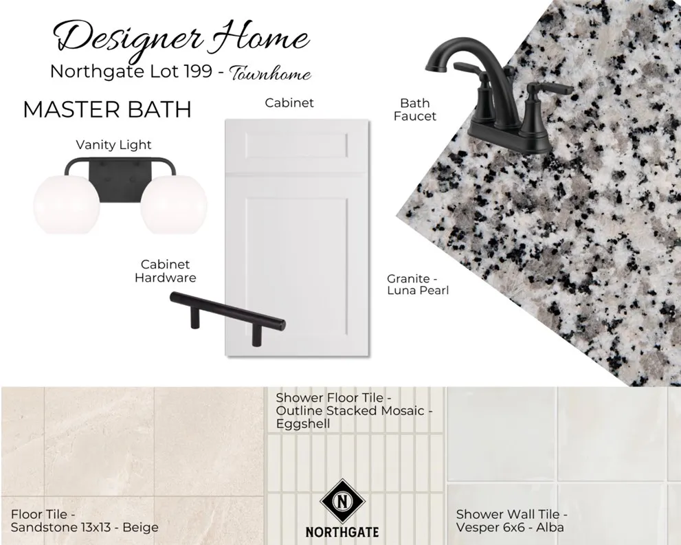 Designer Interior Selections for Northgate Townhome Lot 199