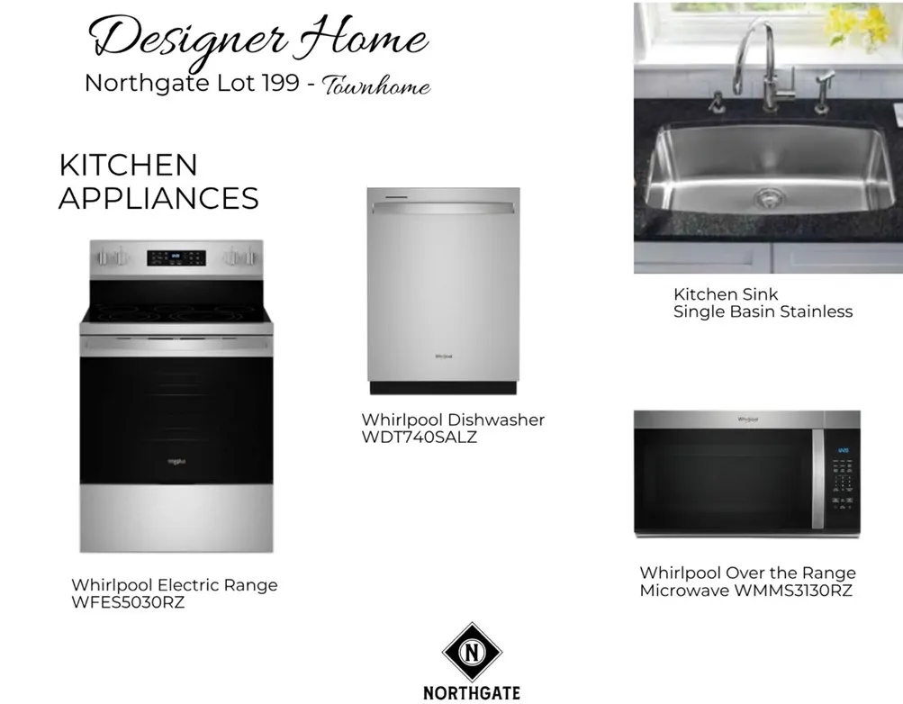 Designer Interior Selections for Northgate Townhome Lot 199