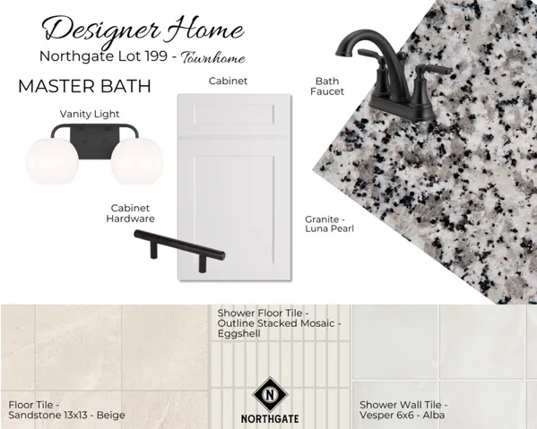 Designer Interior Selections for Northgate Townhome Lot 199