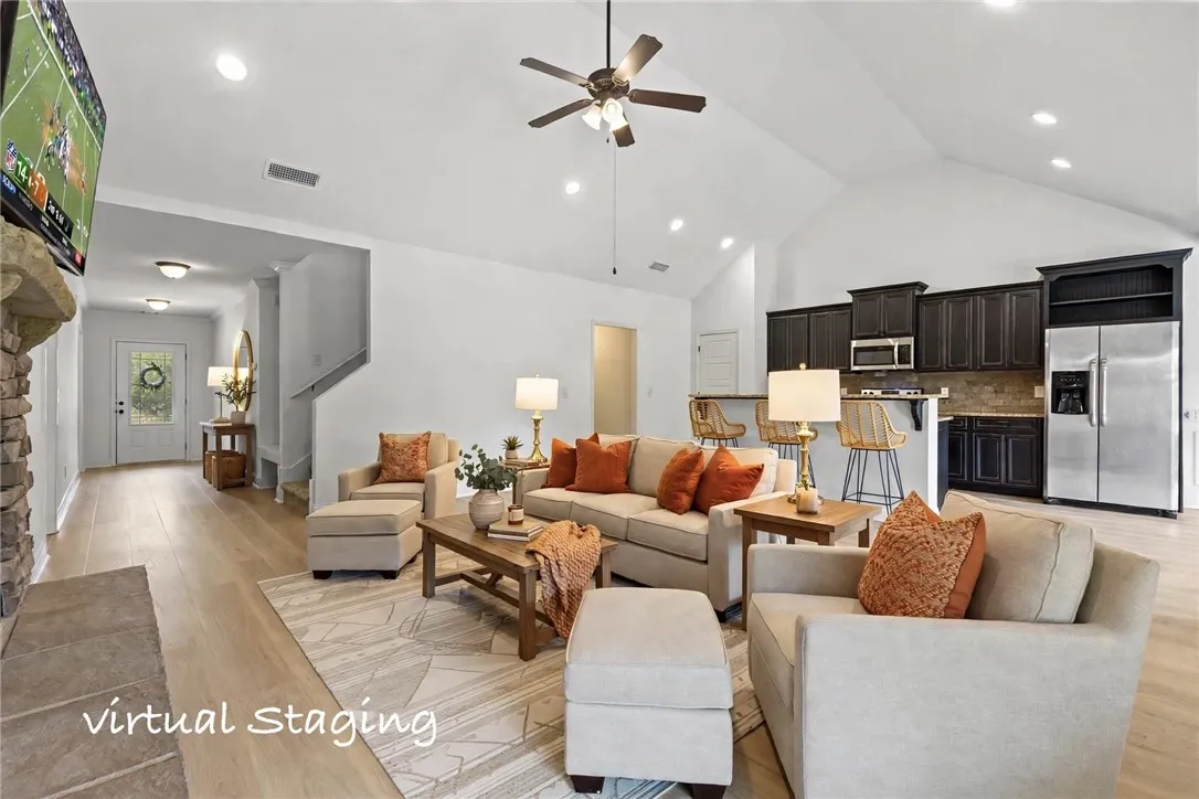 Virtually staged great room